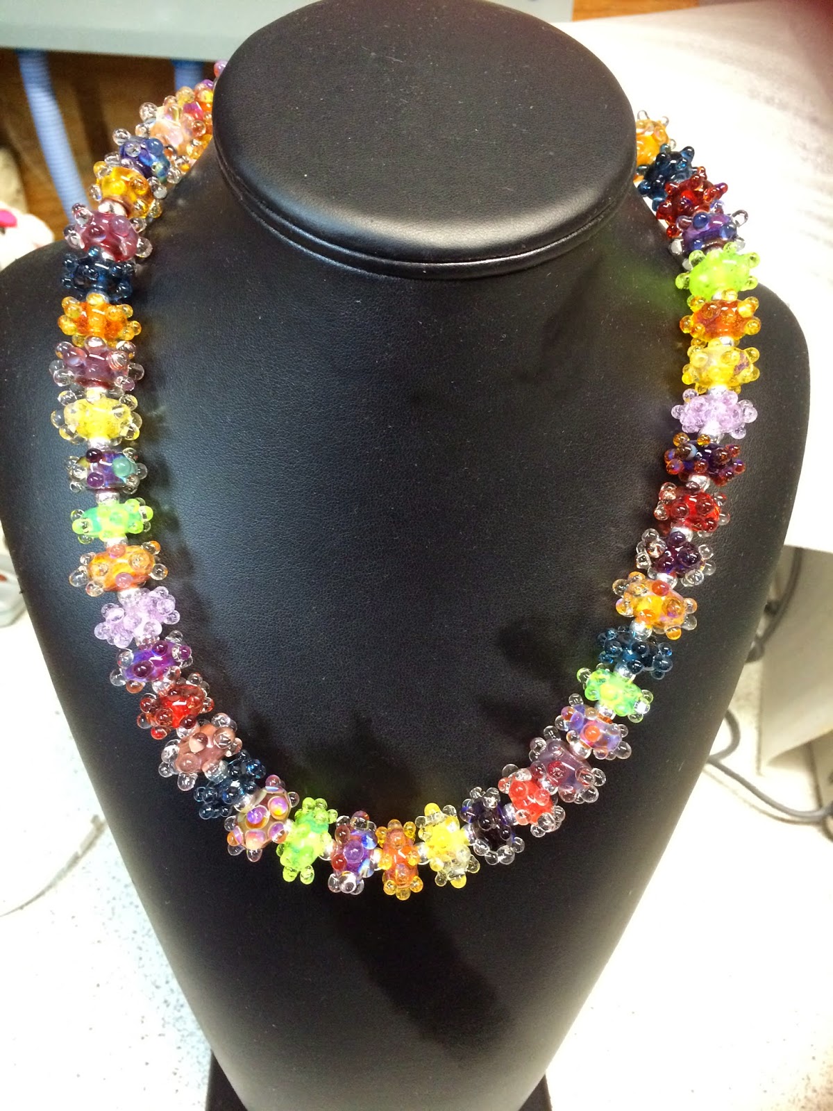 Assembly required small bubble bead boro necklace